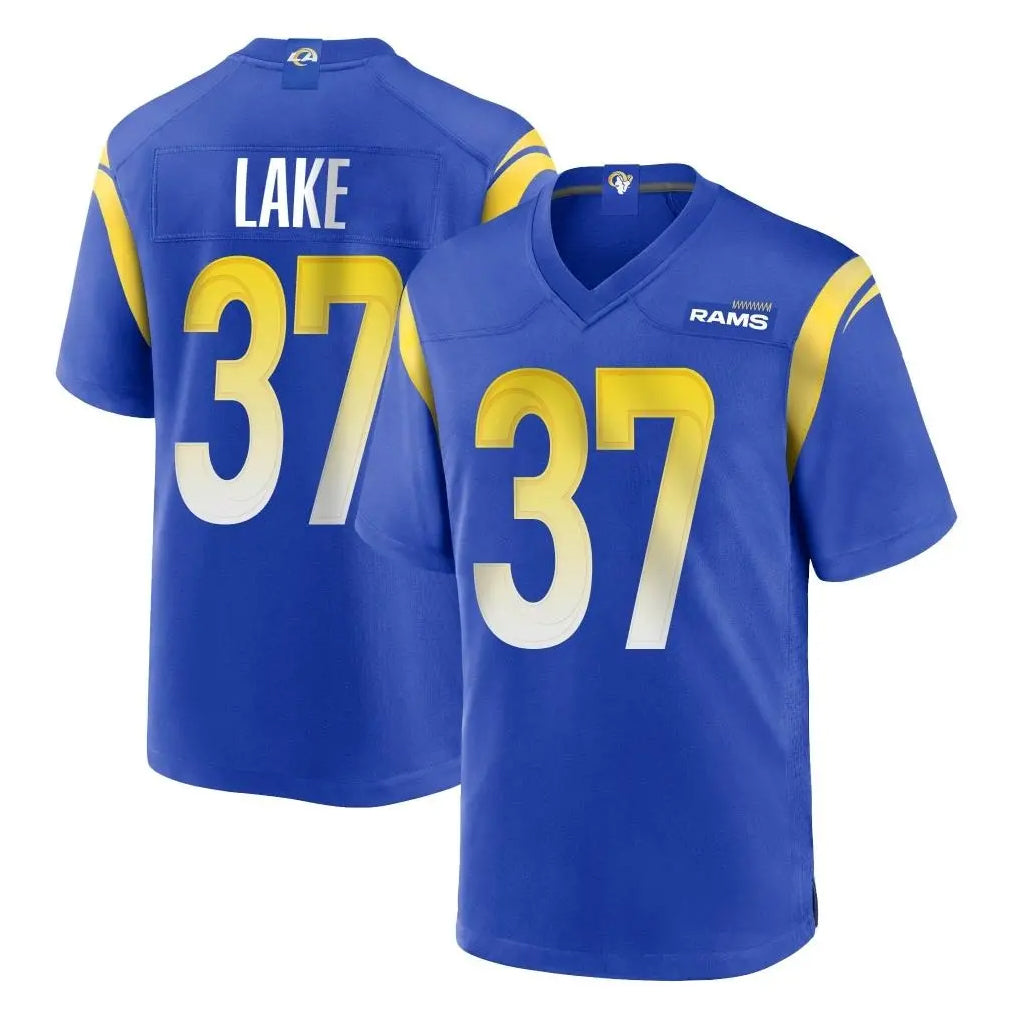 Choea LA.Rams #37 Quentin Lake Player Royal Home Game Stitched Jerseys