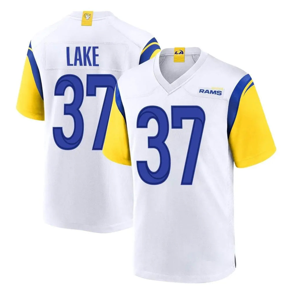 Choea LA.Rams #37 Quentin Lake Player White Home Game Stitched Jerseys