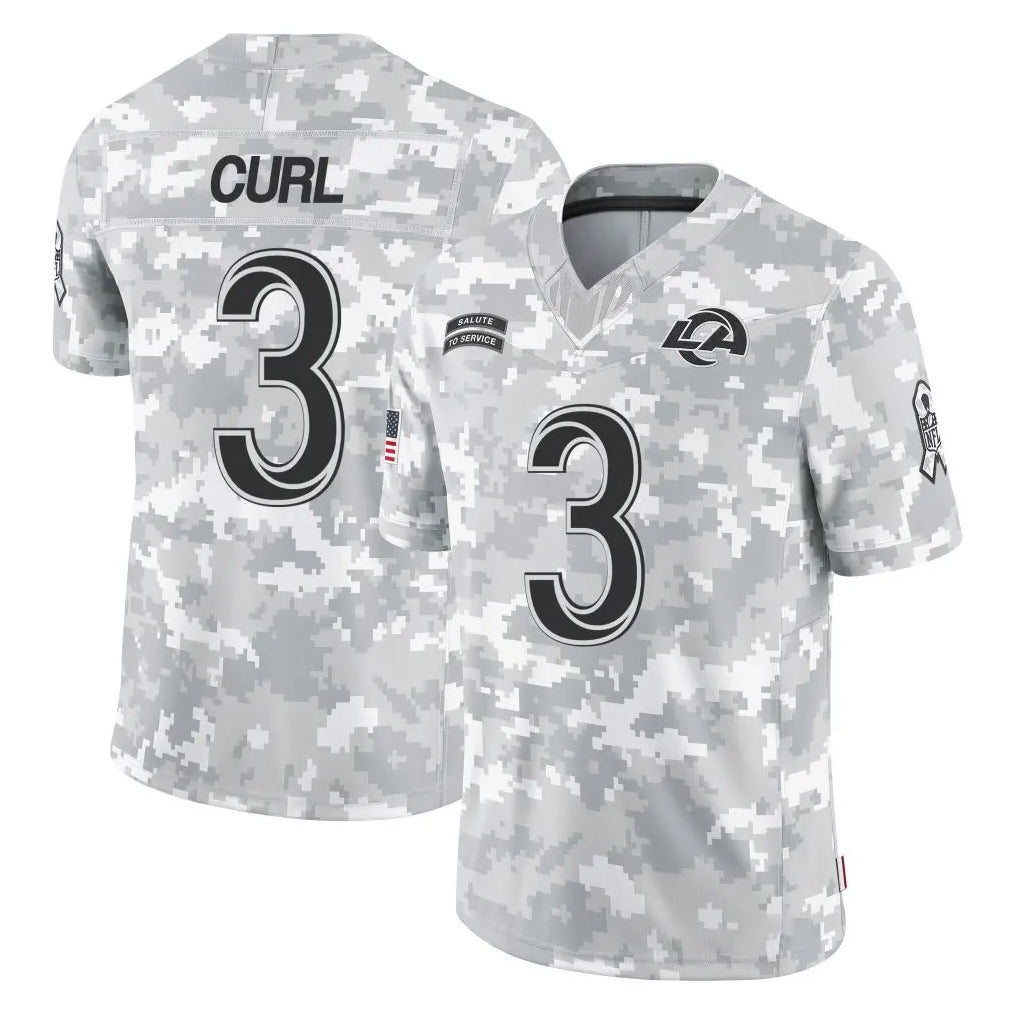 Choea LA.Rams #3 Kam Curl Player Arctic Camo Salute To Service Limited Game Stitched Jerseys