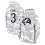 Choea LA.Rams #3 Kam Curl Player Arctic Camo Salute to Service Hoodies Limited Game Stitched Jerseys