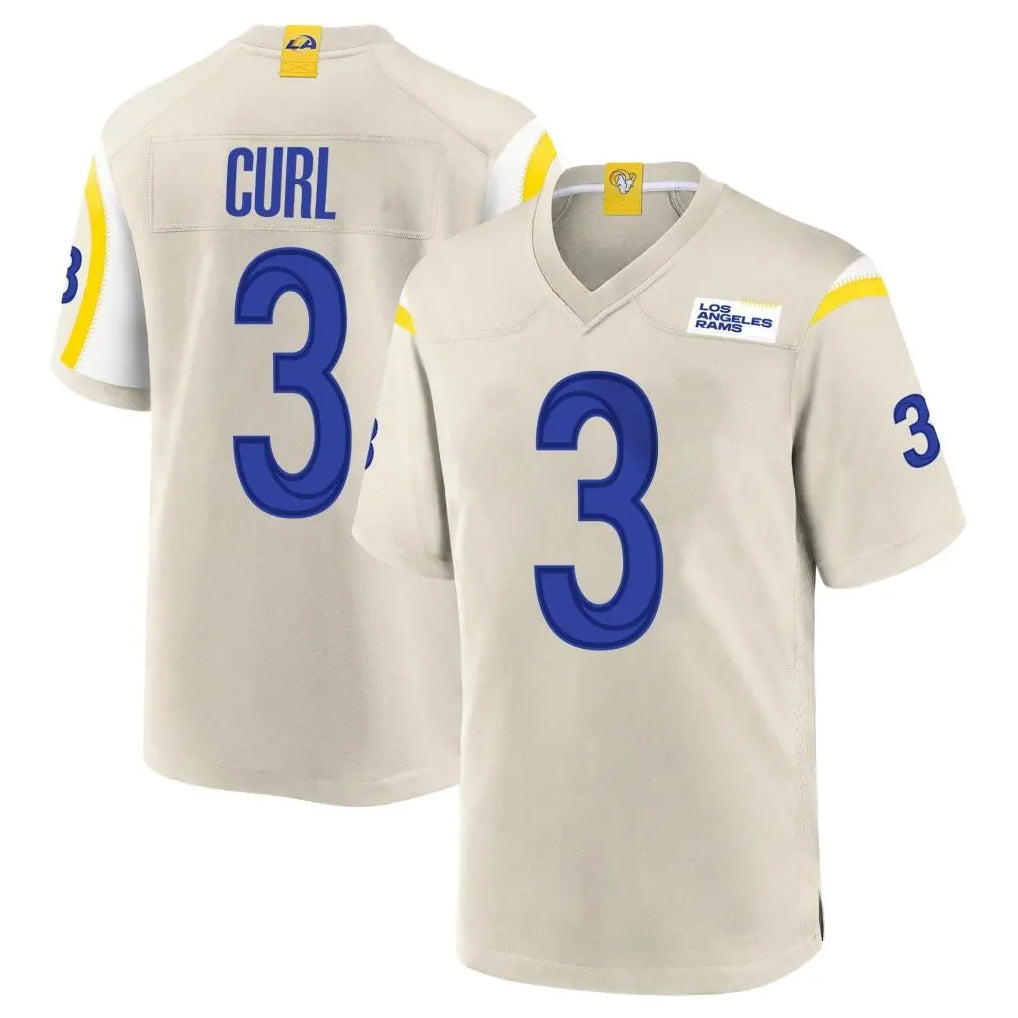 Choea LA.Rams #3 Kam Curl Player Bone Home Game Stitched Jerseys