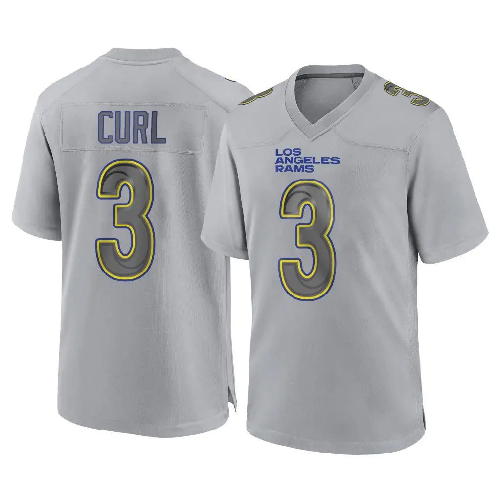 Choea LA.Rams #3 Kam Curl Player Gray Atmosphere Fashion Home Game Stitched Jerseys
