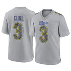 Choea LA.Rams #3 Kam Curl Player Gray Atmosphere Fashion Home Game Stitched Jerseys