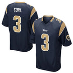 Choea LA.Rams #3 Kam Curl Player Navy Home Game Stitched Jerseys