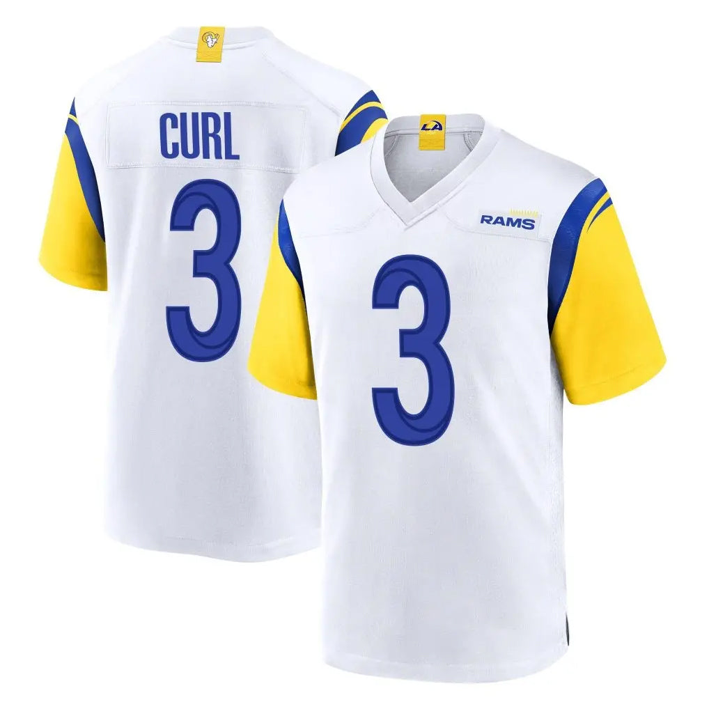 Choea LA.Rams #3 Kam Curl Player White Home Game Stitched Jerseys