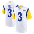 Choea LA.Rams #3 Kam Curl Player White Home Game Stitched Jerseys