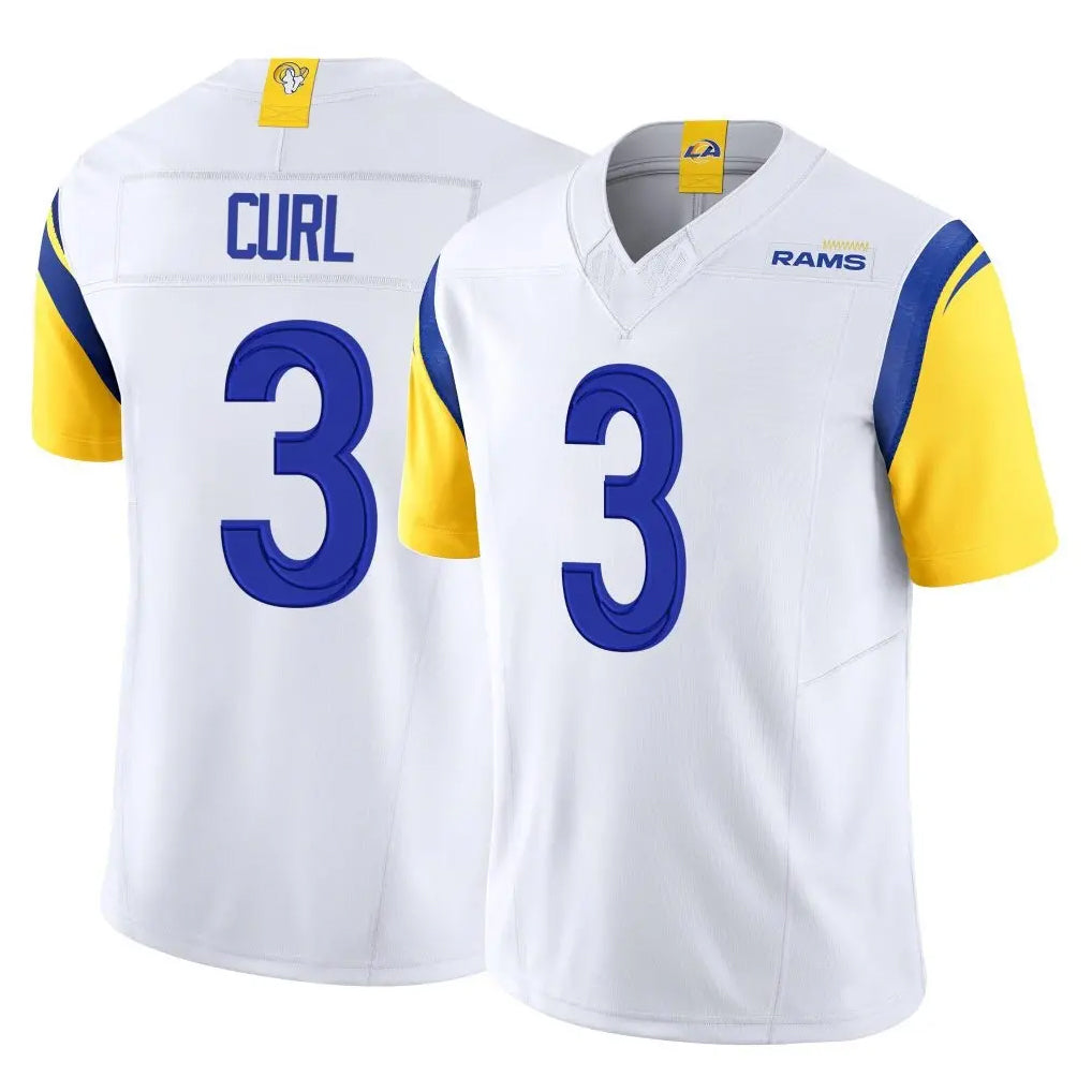 Choea LA.Rams #3 Kam Curl Player White Limited Vapor F.U.S.E. Home Game Stitched Jerseys