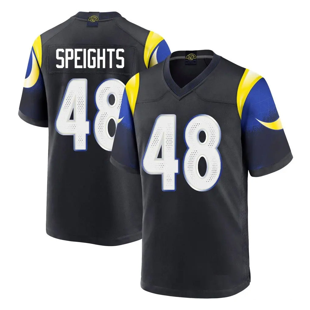 Choea LA.Rams #48 Omar Speights Player Black Midnight Rivalries Collection Home Game Stitched Jerseys