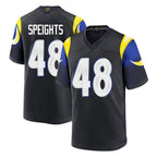 Choea LA.Rams #48 Omar Speights Player Black Midnight Rivalries Collection Home Game Stitched Jerseys