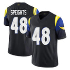 Choea LA.Rams #48 Omar Speights Player Black Midnight Rivalries Collection Limited Home Game Stitched Jerseys