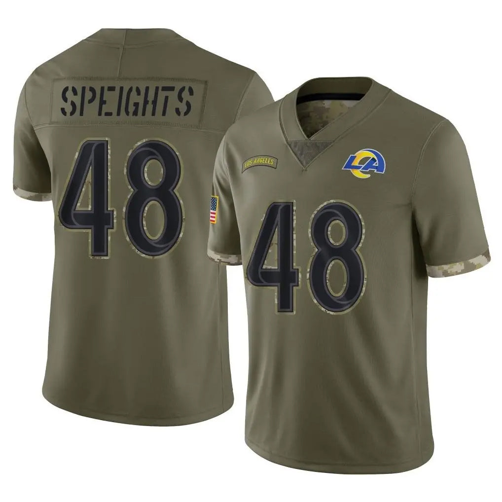 Choea LA.Rams #48 Omar Speights Player Olive Salute To Service Limited Stitched Jerseys