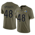 Choea LA.Rams #48 Omar Speights Player Olive Salute To Service Limited Stitched Jerseys