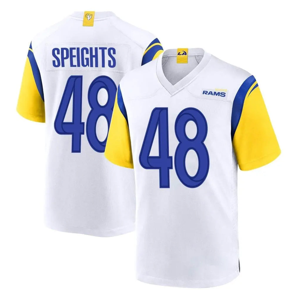 Choea LA.Rams #48 Omar Speights Player White Home Game Stitched Jerseys