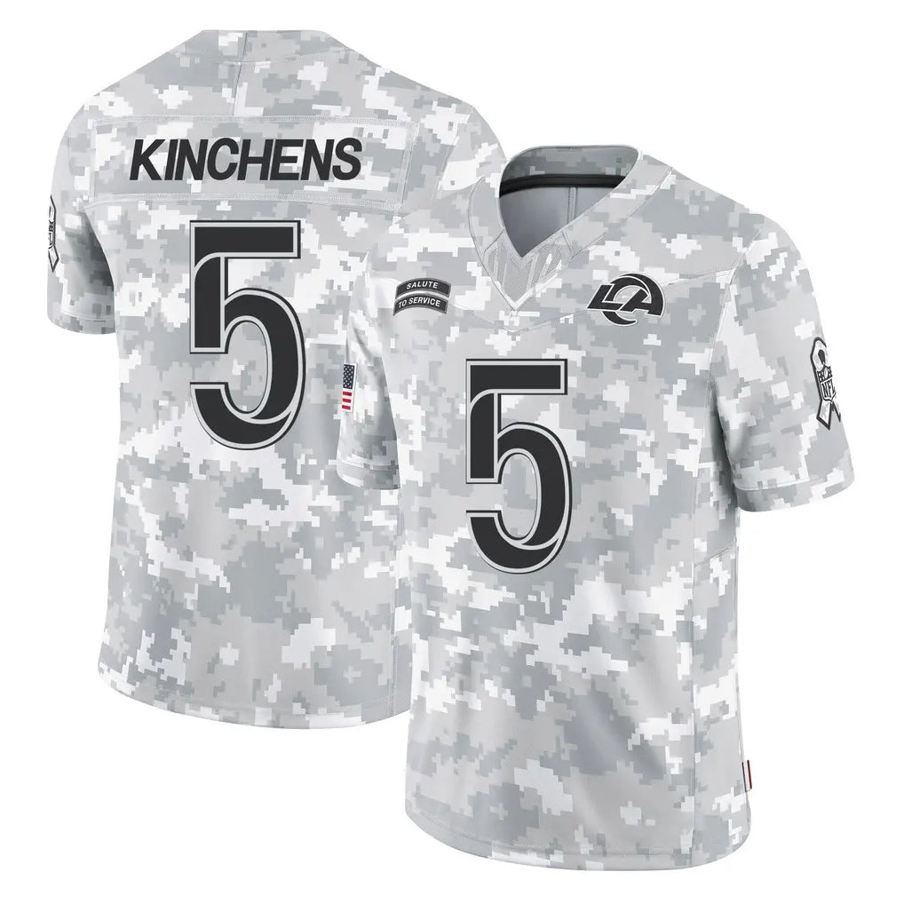 Choea LA.Rams #5 Kamren Kinchens Player Arctic Camo Salute To Service Limited Game Stitched Jerseys