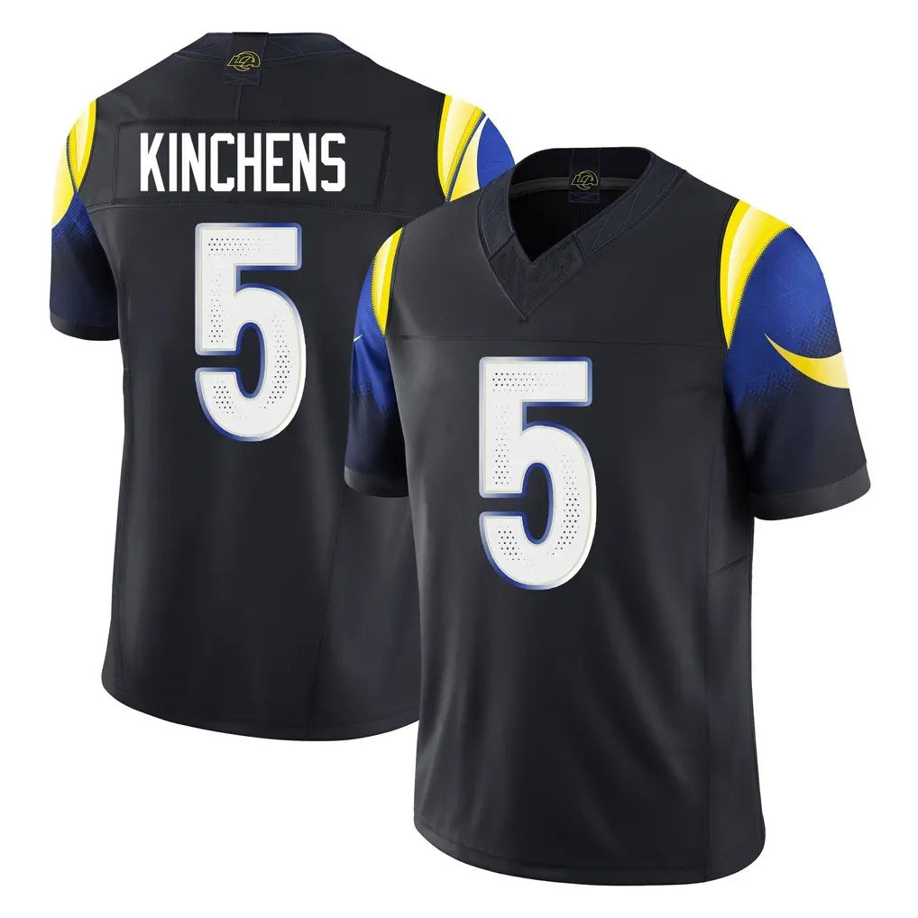Choea LA.Rams #5 Kamren Kinchens Player Black Midnight Rivalries Collection Limited Home Game Stitched Jerseys