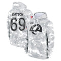 Choea LA.Rams #69 Kevin Dotson Player Arctic Camo Salute to Service Hoodies Limited Game Stitched Jerseys