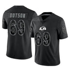 Choea LA.Rams #69 Kevin Dotson Player Black Limited Reflective Home Game Stitched Jerseys