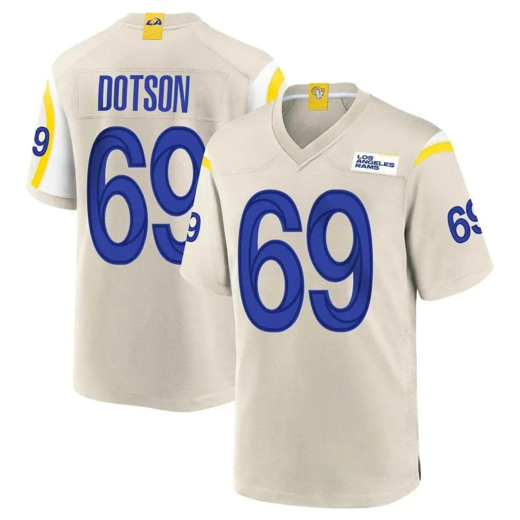 Choea LA.Rams #69 Kevin Dotson Player Bone Home Game Stitched Jerseys