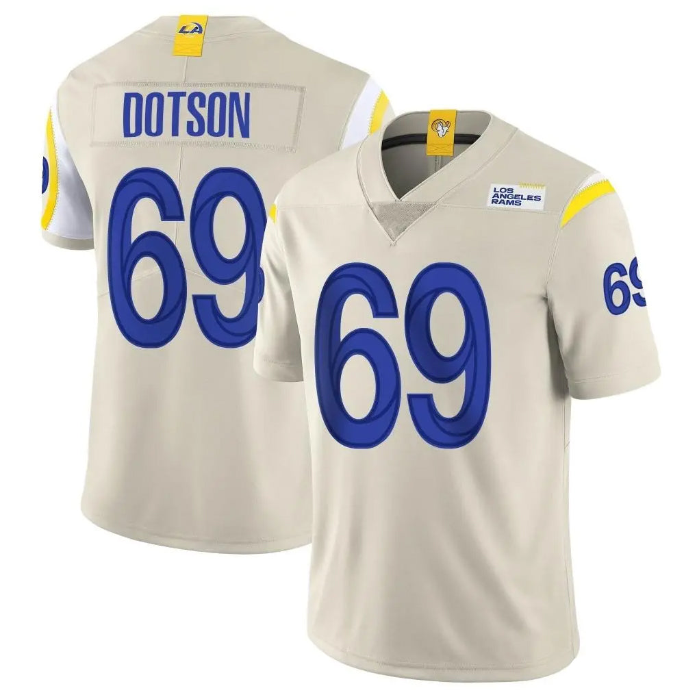 Choea LA.Rams #69 Kevin Dotson Player Bone Limited Vapor Home Game Stitched Jerseys