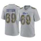 Choea LA.Rams #69 Kevin Dotson Player Gray Atmosphere Fashion Home Game Stitched Jerseys