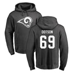 Choea LA.Rams #69 Kevin Dotson Player Gray Pullover Hoodie Limited Game Stitched Jerseys