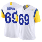 Choea LA.Rams #69 Kevin Dotson Player White Limited Vapor F.U.S.E. Home Game Stitched Jerseys