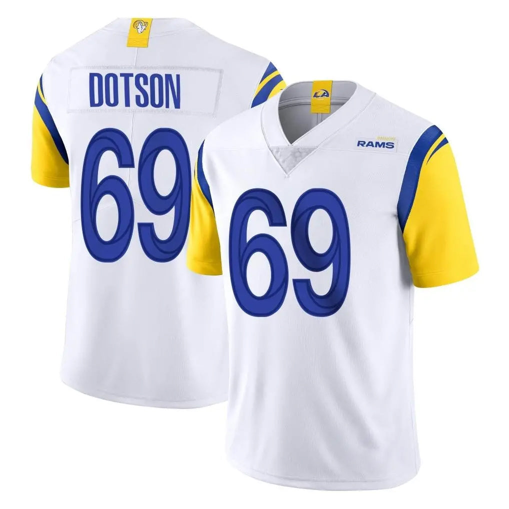 Choea LA.Rams #69 Kevin Dotson Player White Limited Vapor Untouchable Home Game Stitched Jerseys