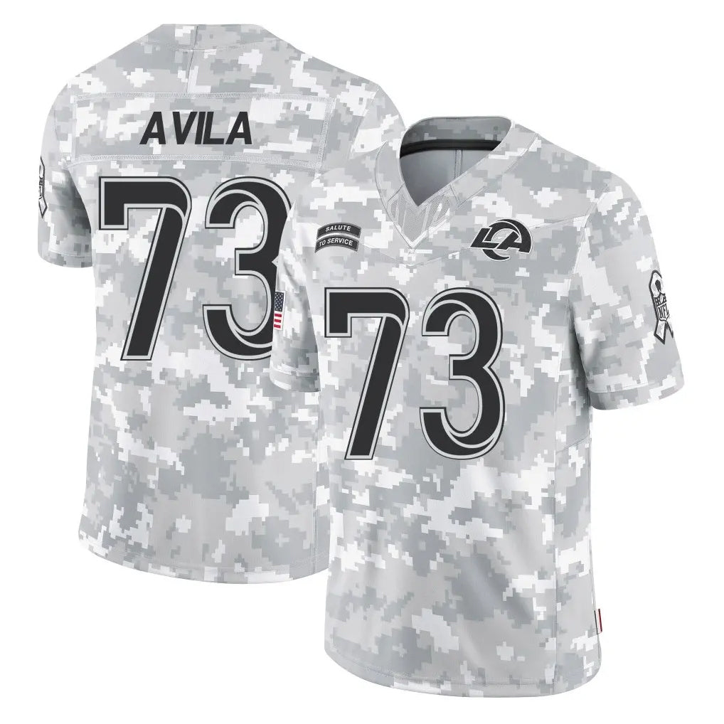 Choea LA.Rams #73 Steve Avila Player Arctic Camo Salute To Service Limited Game Stitched Jerseys