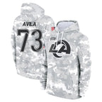 Choea LA.Rams #73 Steve Avila Player Arctic Camo Salute to Service Hoodies Limited Game Stitched Jerseys