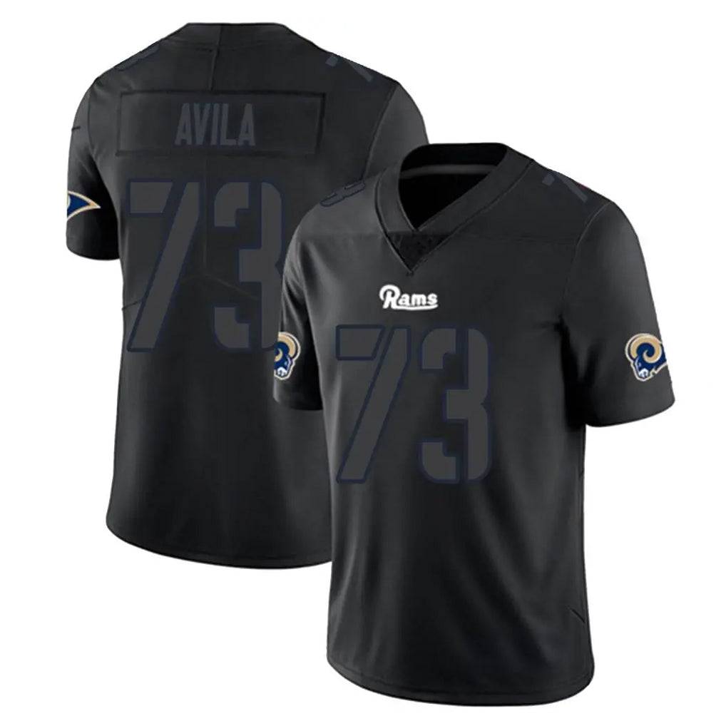 Choea LA.Rams #73 Steve Avila Player Black Impact Limited Home Game Stitched Jerseys