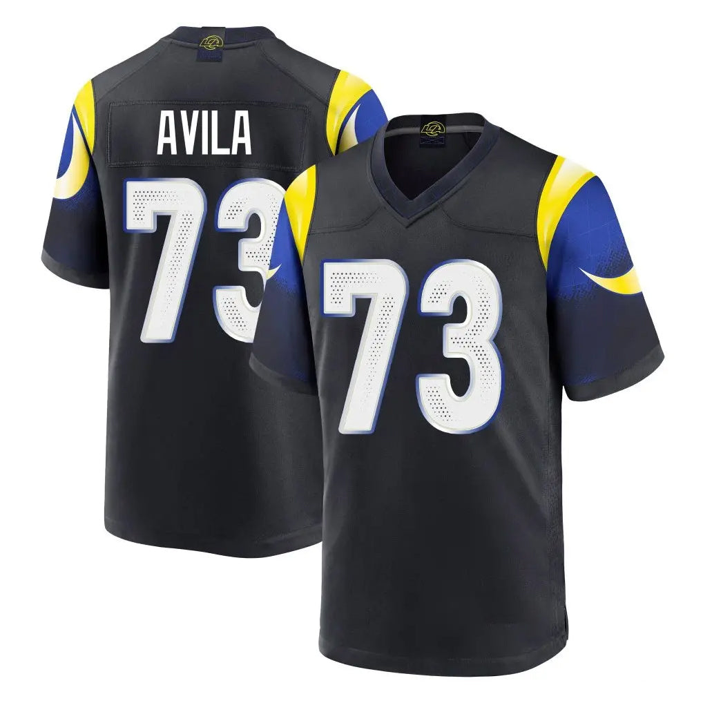 Choea LA.Rams #73 Steve Avila Player Black Midnight Rivalries Collection Home Game Stitched Jerseys