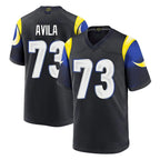 Choea LA.Rams #73 Steve Avila Player Black Midnight Rivalries Collection Home Game Stitched Jerseys
