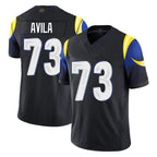 Choea LA.Rams #73 Steve Avila Player Black Midnight Rivalries Collection Limited Home Game Stitched Jerseys