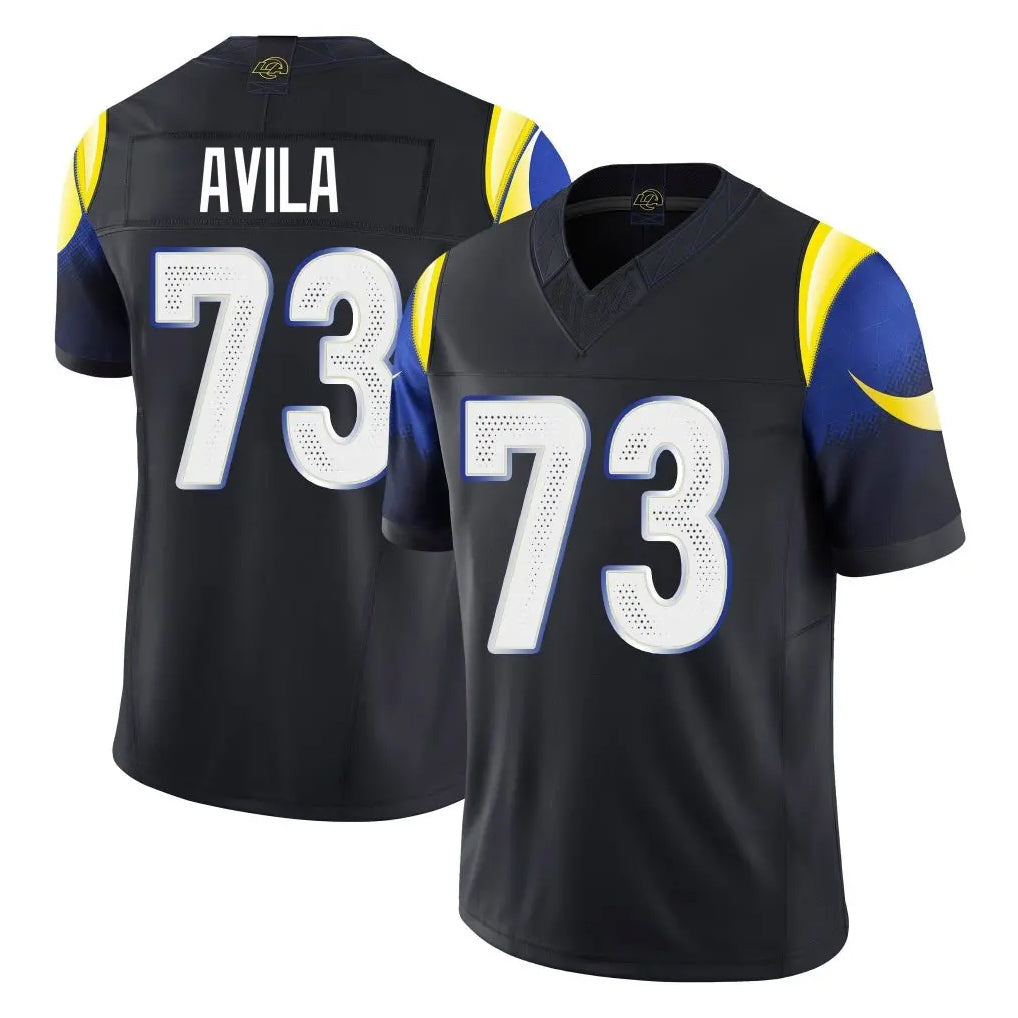 Choea LA.Rams #73 Steve Avila Player Black Midnight Rivalries Collection Limited Home Game Stitched Jerseys