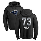 Choea LA.Rams #73 Steve Avila Player Black Pullover Hoodie Limited Game Stitched Jerseys