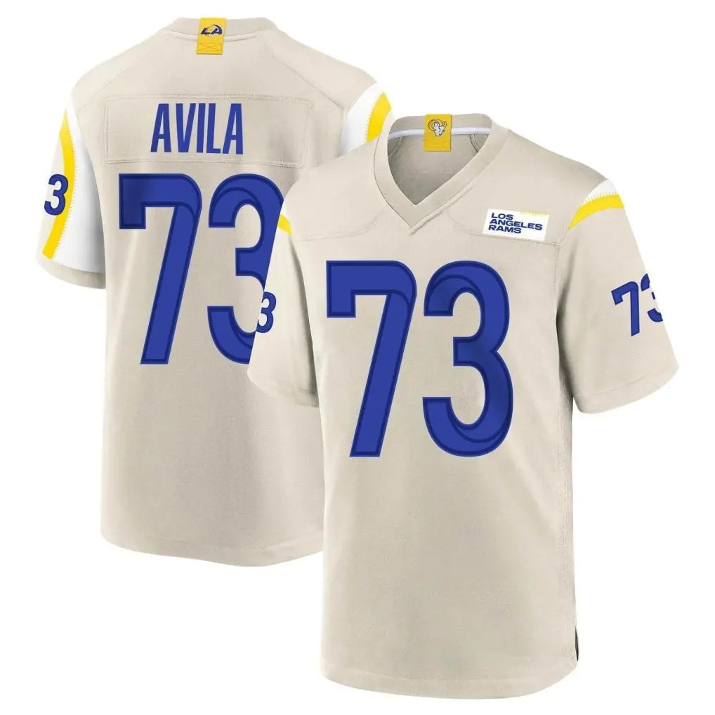 Choea LA.Rams #73 Steve Avila Player Bone Home Game Stitched Jerseys
