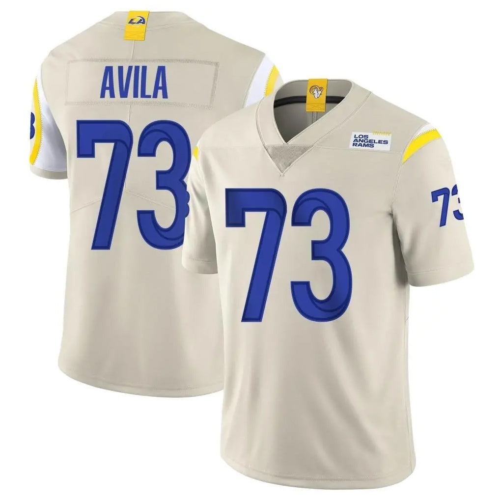Choea LA.Rams #73 Steve Avila Player Bone Limited Vapor Home Game Stitched Jerseys
