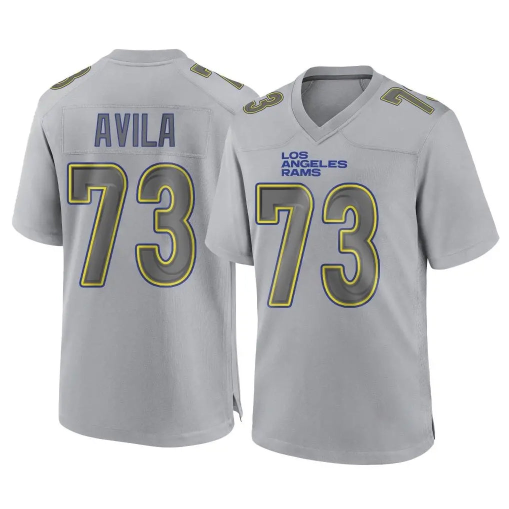 Choea LA.Rams #73 Steve Avila Player Gray Atmosphere Fashion Home Game Stitched Jerseys