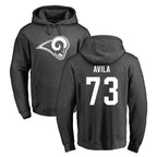Choea LA.Rams #73 Steve Avila Player Gray Pullover Hoodie Limited Game Stitched Jerseys
