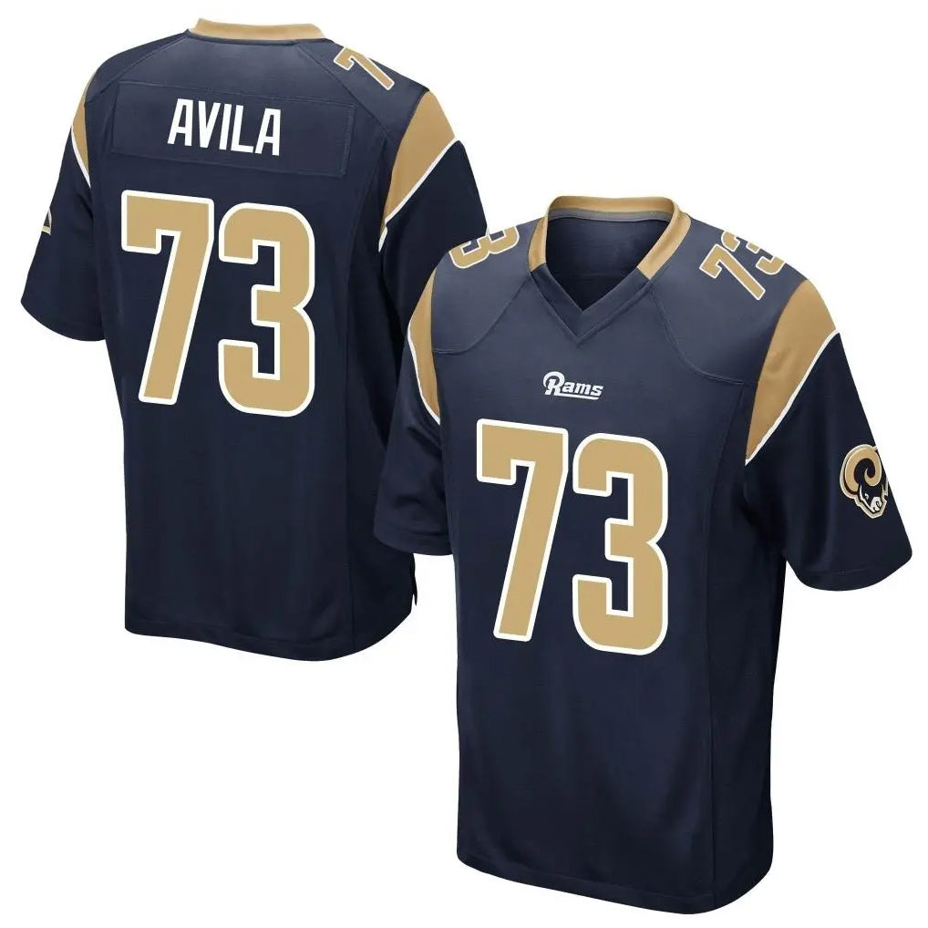 Choea LA.Rams #73 Steve Avila Player Navy Home Game Stitched Jerseys