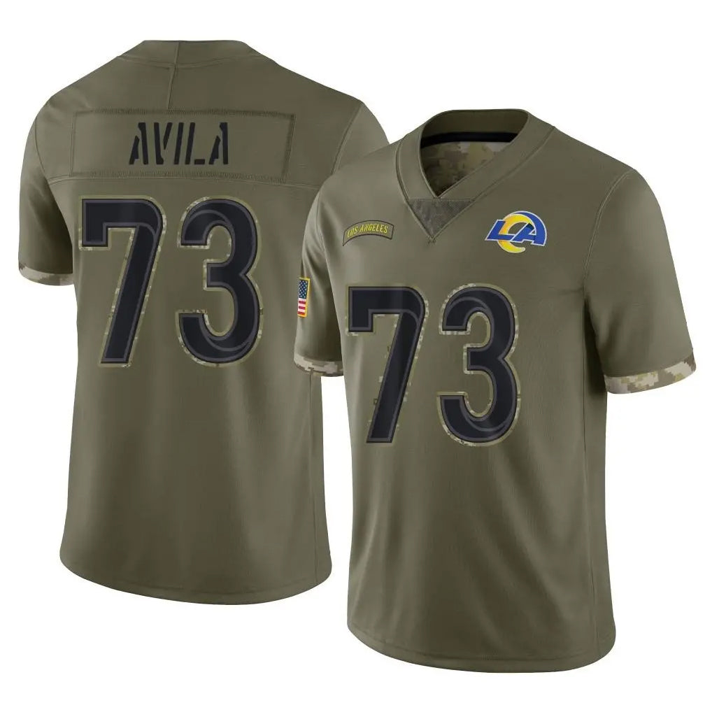 Choea LA.Rams #73 Steve Avila Player Olive Salute To Service Limited Stitched Jerseys