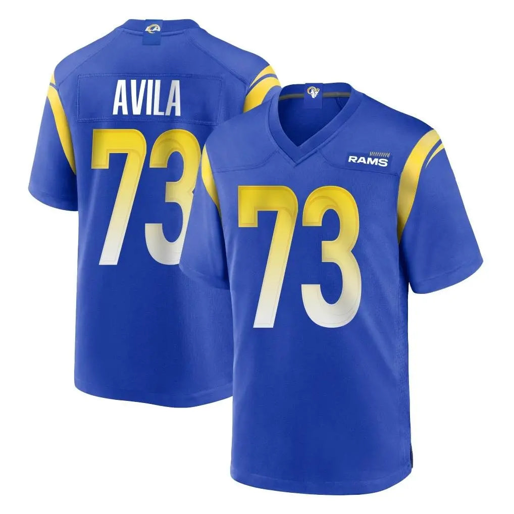 Choea LA.Rams #73 Steve Avila Player Royal Home Game Stitched Jerseys