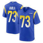 Choea LA.Rams #73 Steve Avila Player Royal Home Game Stitched Jerseys