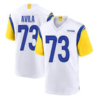 Choea LA.Rams #73 Steve Avila Player White Home Game Stitched Jerseys