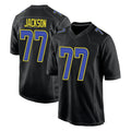 Choea LA.Rams #77 Alaric Jackson Player Black Fashion Limited Home Game Stitched Jerseys
