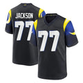 Choea LA.Rams #77 Alaric Jackson Player Black Midnight Rivalries Collection Home Game Stitched Jerseys