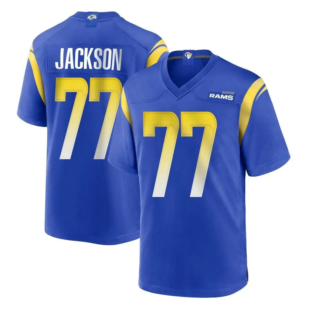 Choea LA.Rams #77 Alaric Jackson Player Royal Home Game Stitched Jerseys