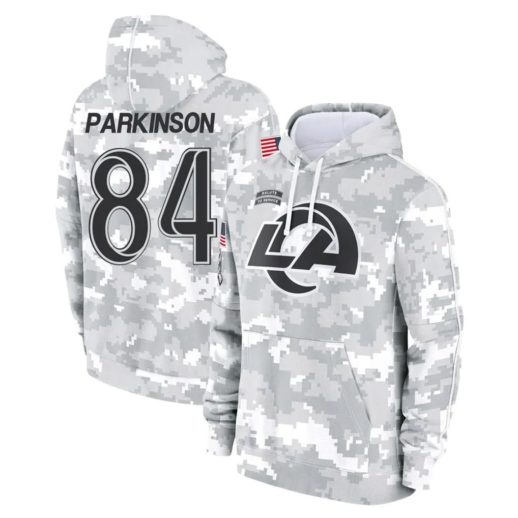 Choea LA.Rams #84 Colby Parkinson Player Arctic Camo Salute to Service Hoodies Limited Game Stitched Jerseys