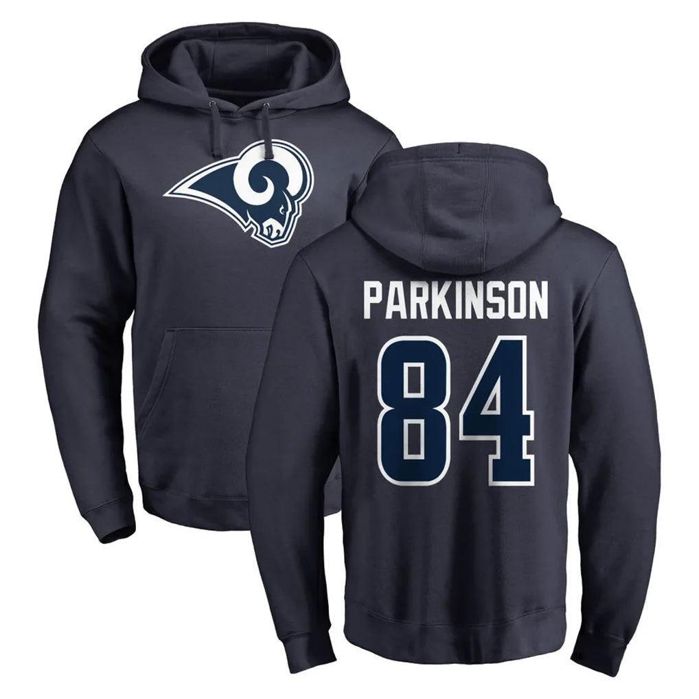 Choea LA.Rams #84 Colby Parkinson Player Navy Pullover Hoodie Limited Game Stitched Jerseys