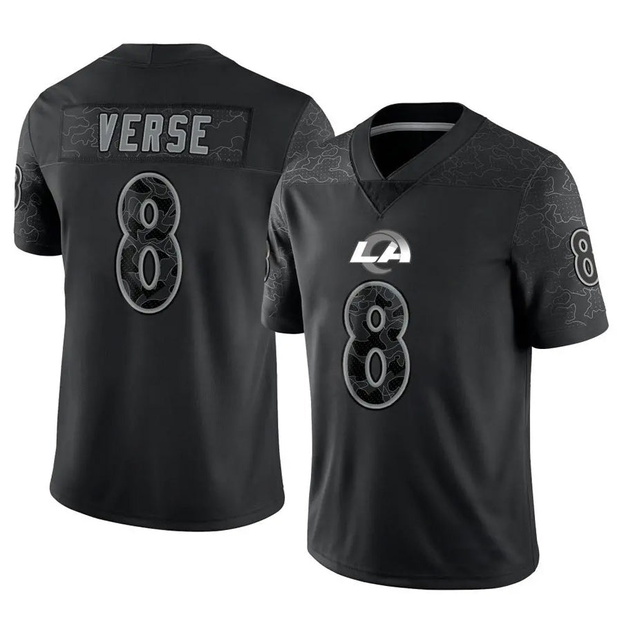 Choea LA.Rams #8 Jared Verse Player Black RFLCTV Limited Stitched Jerseys